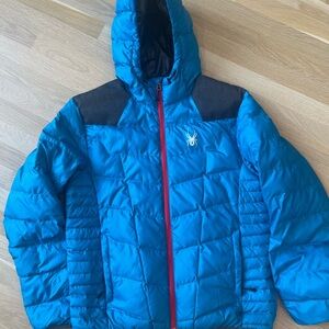 Spyder Men’s hooded Blue Down Coat